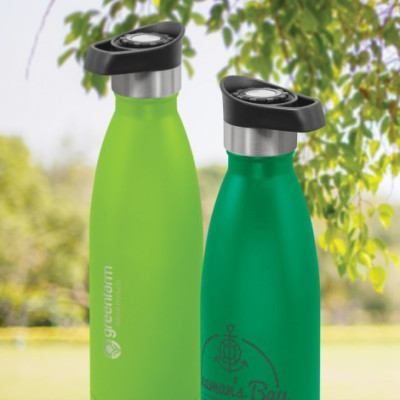 Mirage Powder Coated Vacuum Bottle - Push Button Lid - 500ml